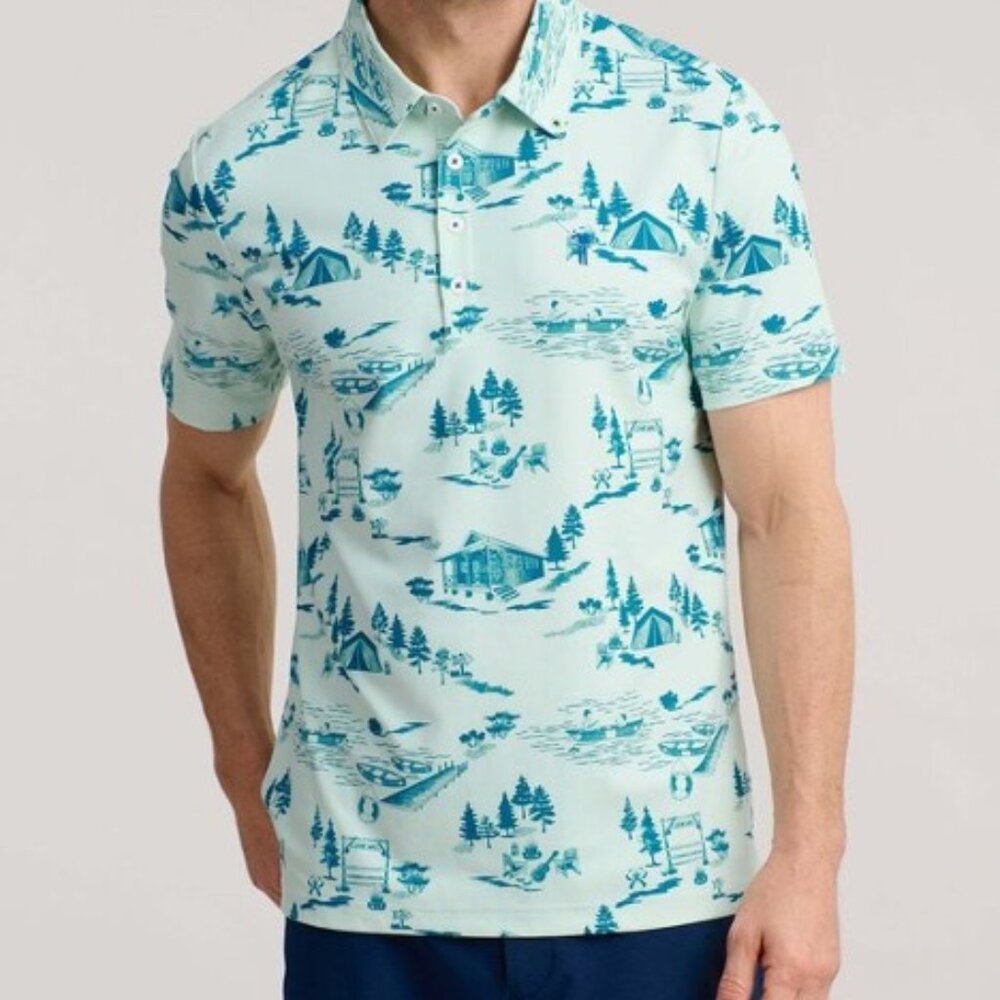 William Murray Golf Camp WMG Men's Polo in Seafoam Green. NWT. Mint Green. UPF
